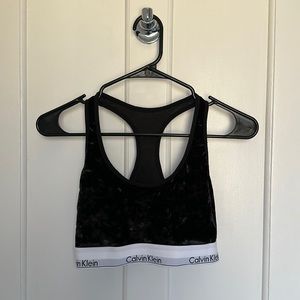 Black Velvet Calvin Klein Sports Bra